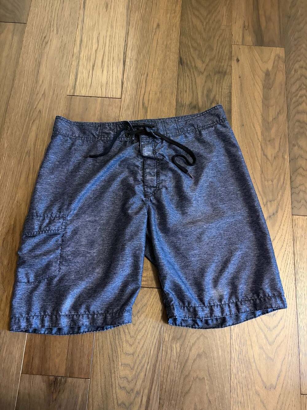 Old Navy Swim Shorts Size L Blue Heather Drawstring Cargo Pocket